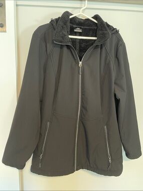 ZeroXposur Women's Black Hooded Fleece-Lined Utility Jacket